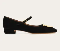 Damen Mary Jane mit Maxi-Gancini Schwarz Größe
