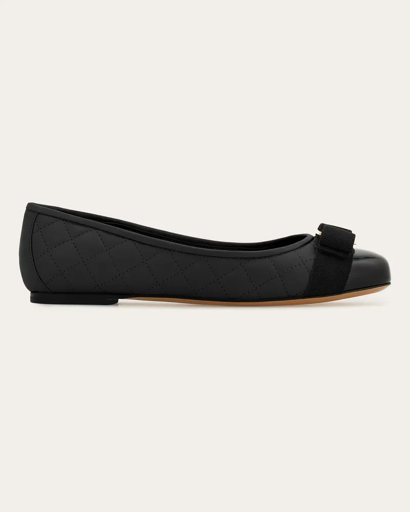 Ferragamo Damen Varina Ballerinas Schwarz Größe 5 Schwarz