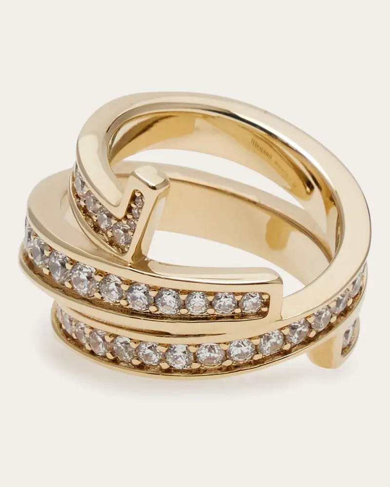Ferragamo Damen Gancini Bandring – Größe 54 Gold Gold