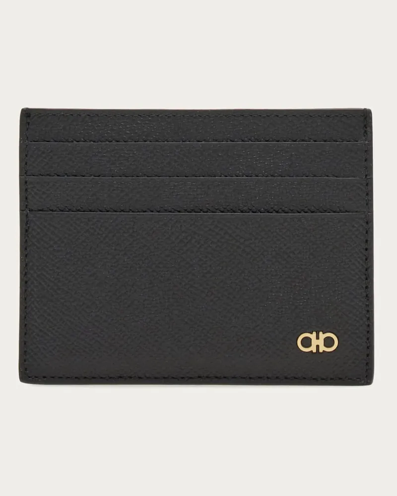Ferragamo Herren Gancini Kreditkartenetui Schwarz Schwarz