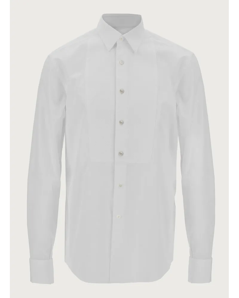 Ferragamo Herren Smokinghemd Weiß Weiß