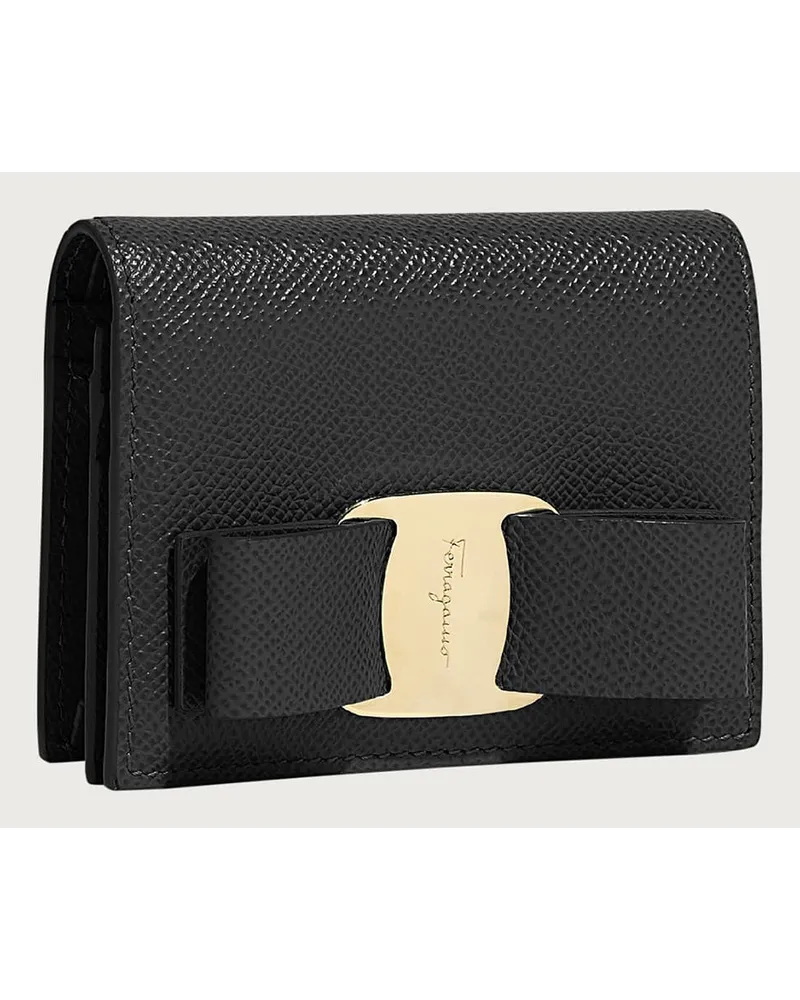 Ferragamo Damen Geldbörse mit Vara-Schleife Schwarz Schwarz