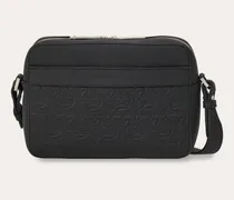 Herren Kuriertasche mit Gancini-Prägung Schwarz