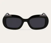 Damen Ovale Sonnenbrillen Schwarz