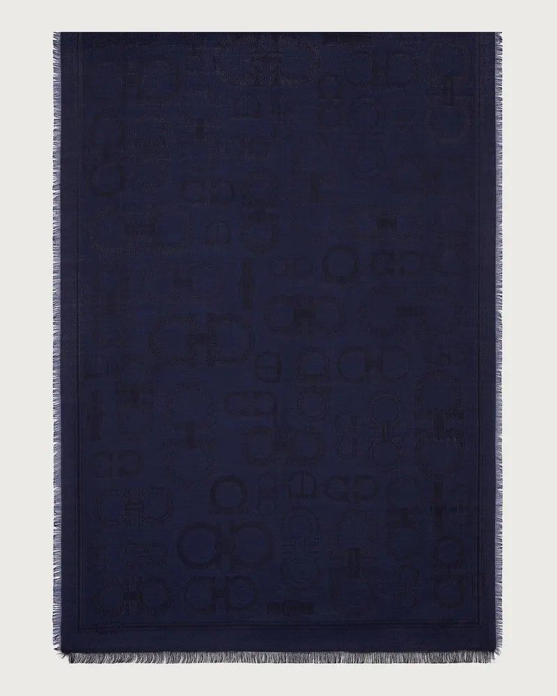 Ferragamo Damen Stola mit Gancini-Detail Blau Blau