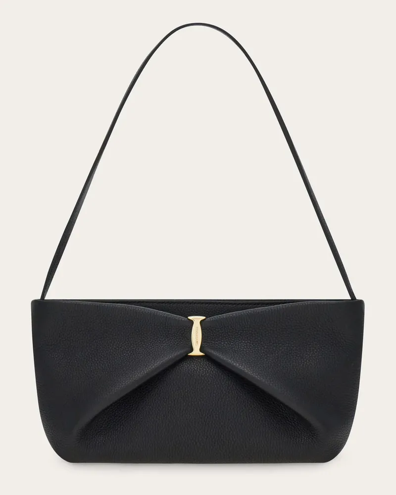 Ferragamo Damen Oversized bow mini bag Schwarz Schwarz