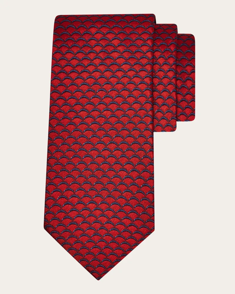 Ferragamo Herren Seidenkrawatte mit Archi-Print Blau Blau