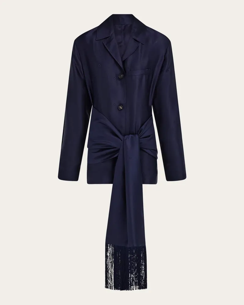 Ferragamo Damen Jackenhemd aus Seide Blau Blau