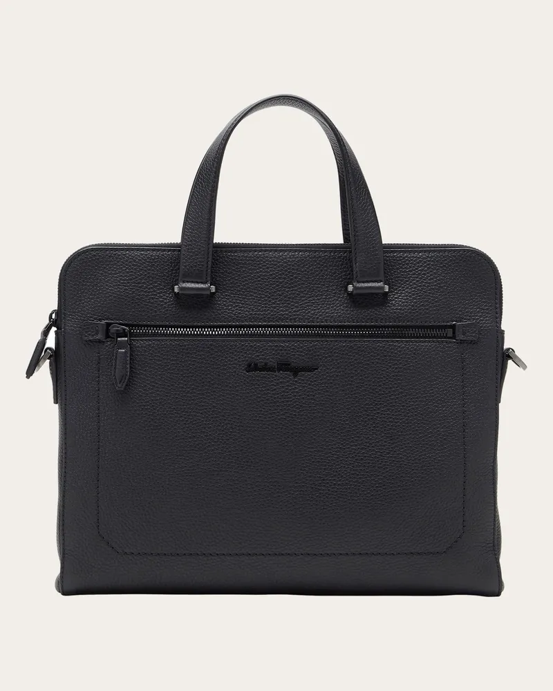 Ferragamo Herren Aktentasche Schwarz Schwarz