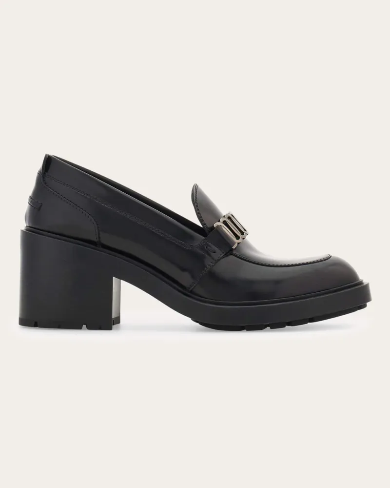 Ferragamo Damen Vara Chain Loafer Schwarz Größe 5 Schwarz