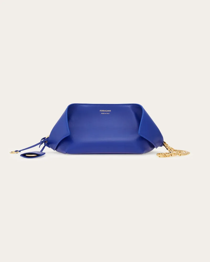 Ferragamo Damen Gefaltete Clutch Blau Blau