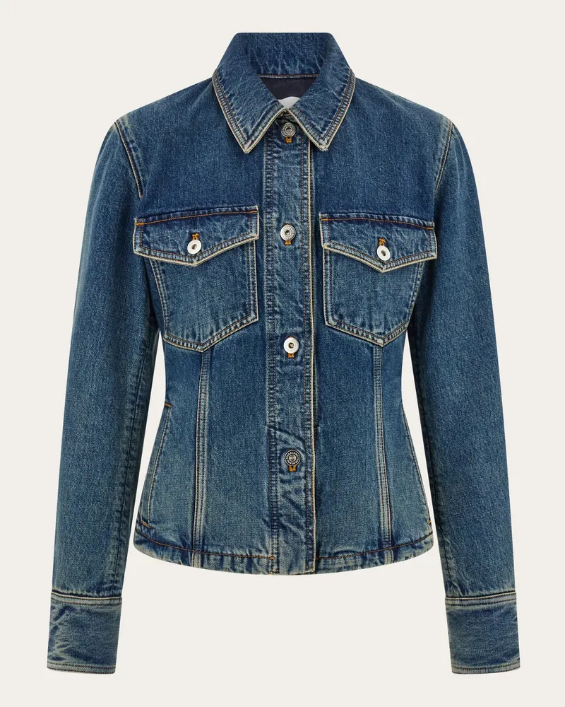 Ferragamo Damen Jeansjacke Blau Blau