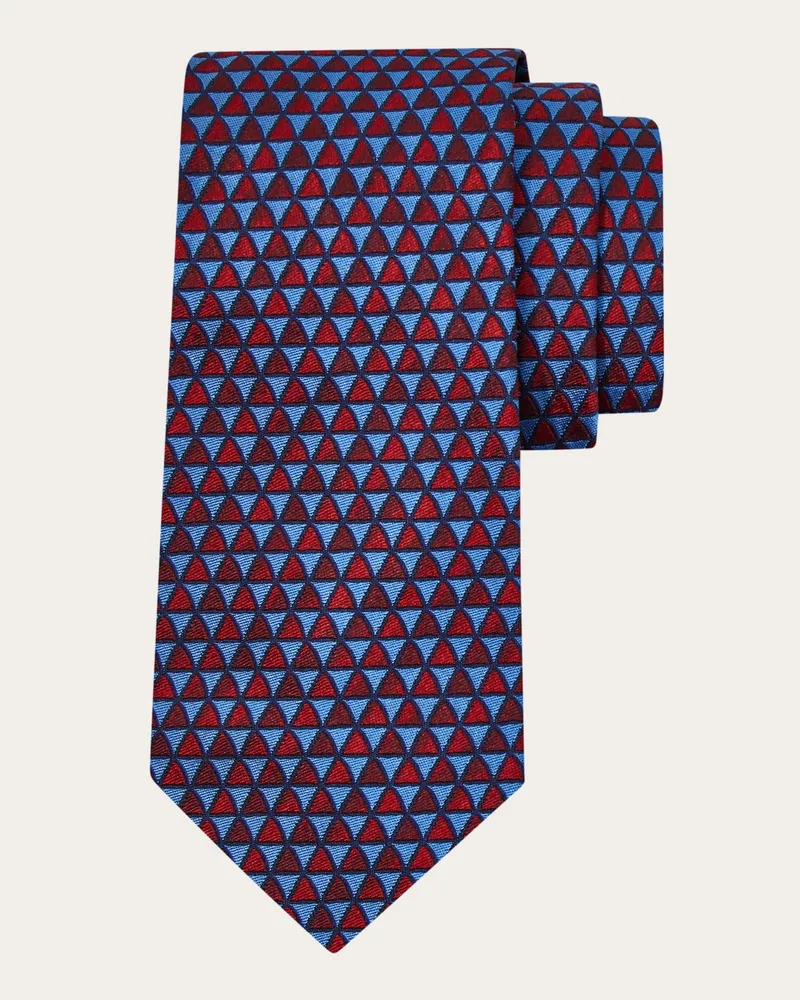 Ferragamo Herren Jacquard-Krawatte mit Graphik-Motiv Blau Blau