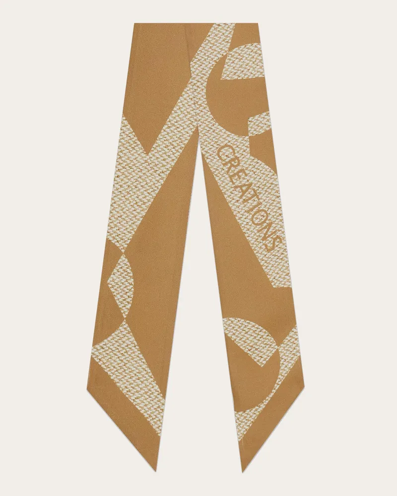 Ferragamo Damen Mini-Bandeau-Tuch mit Venna-Print Beige Braun