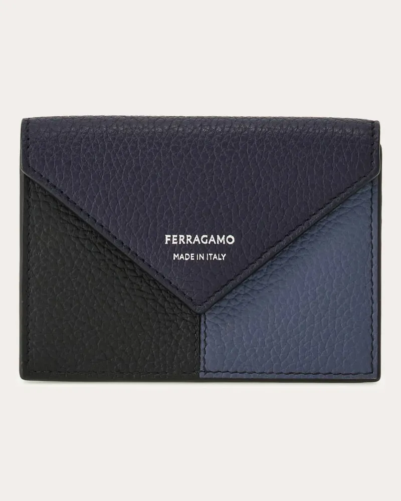 Ferragamo Herren Kreditkartenetui mit Farbblock Blau Blau