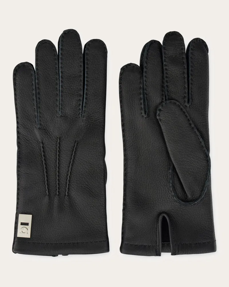 Ferragamo Herren Gefütterte Handschuhe Schwarz Schwarz