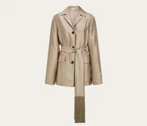 Damen Overshirt in Jacquard-Ausführung Beige