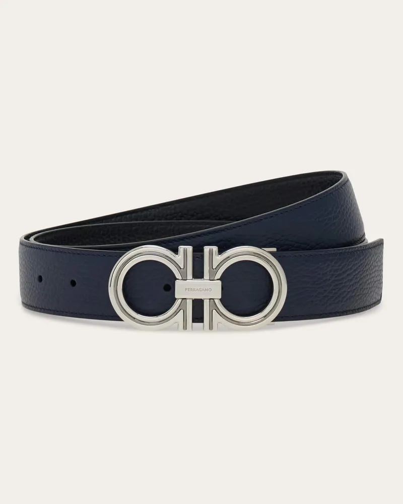 Ferragamo Herren Verstellbarer Gancini Wendegürtel Blau Blau