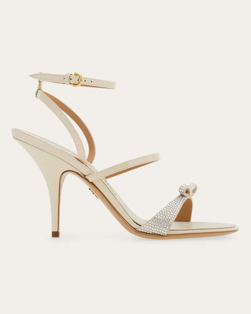 Ferragamo Damen Bridal - Sandale mit Mini-Schleife Weiß Größe Weiß
