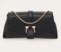 Damen Umhängetasche mit Klappe (XS) Schwarz