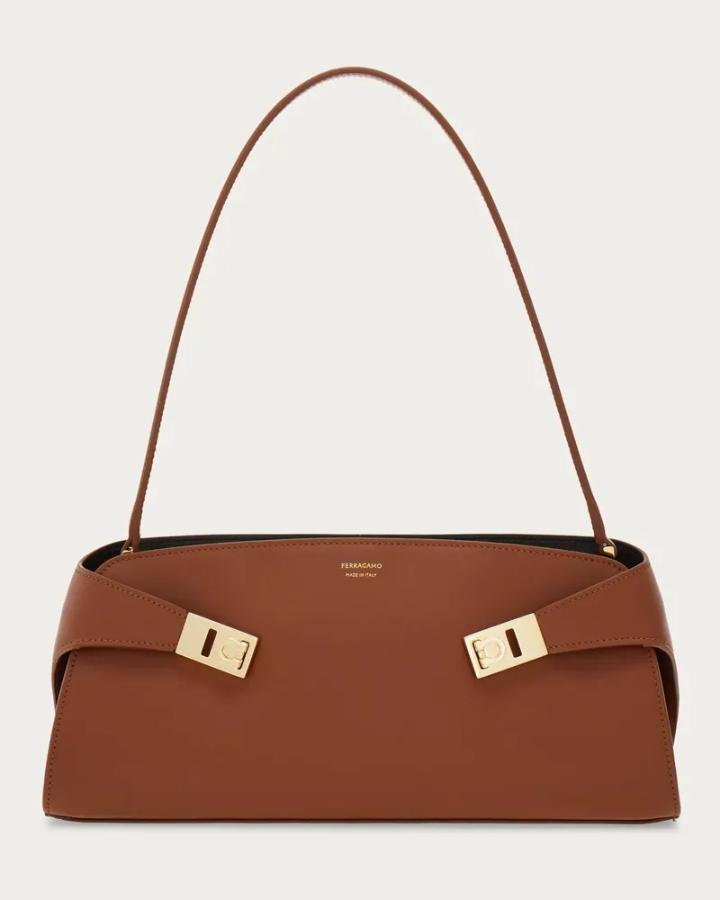 Ferragamo Damen Hug Schultertasche East-West Braun Braun