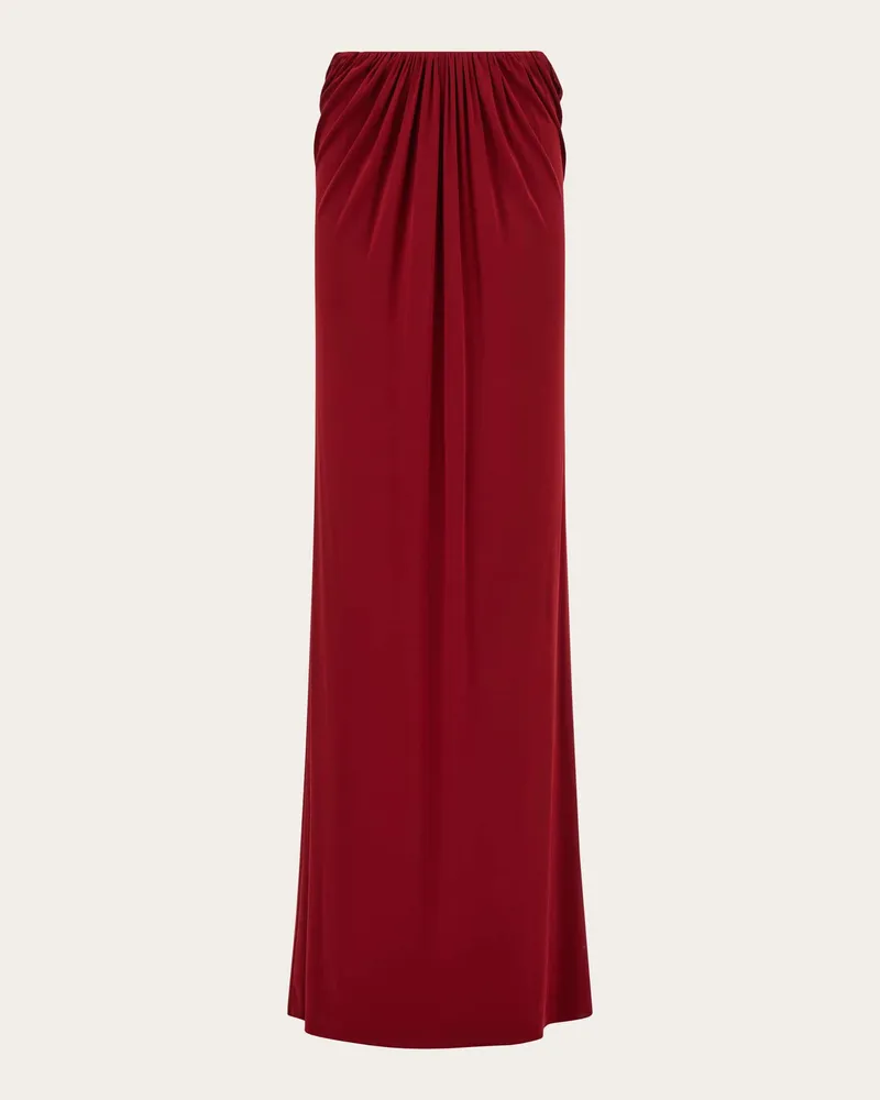 Ferragamo Damen Langer Rock mit Drapierung Rot Rot