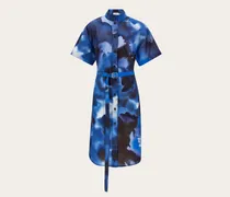 Damen Hemdkleid aus Seide Blau