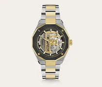 Herren Ferragamo Edge Skeleton Uhr Schwarz