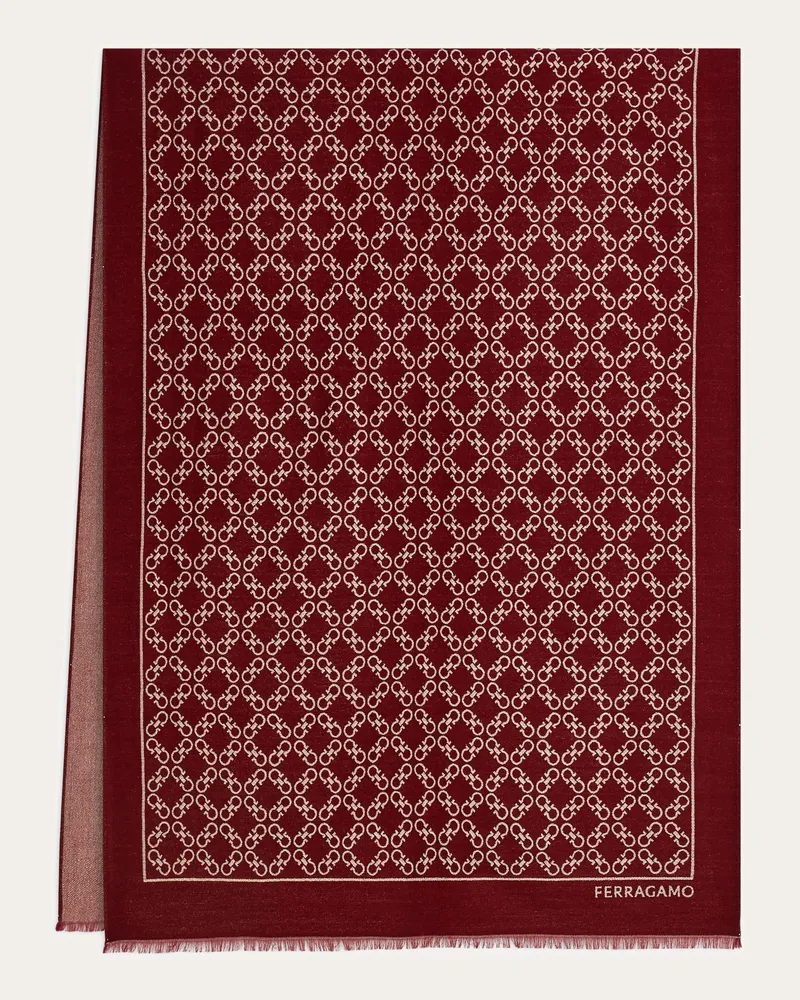 Ferragamo Damen Gancini-Stola in Jacquard-Verarbeitung mit Lurex Rot Rot