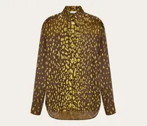 Damen Bluse aus Crêpe Georgette in Dévoré-Verarbeitung Gelb