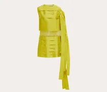 Damen Minikleid mit Spitze Gelb