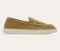 Damen Loafer mit Gancini-Ornament Beige Größe 5