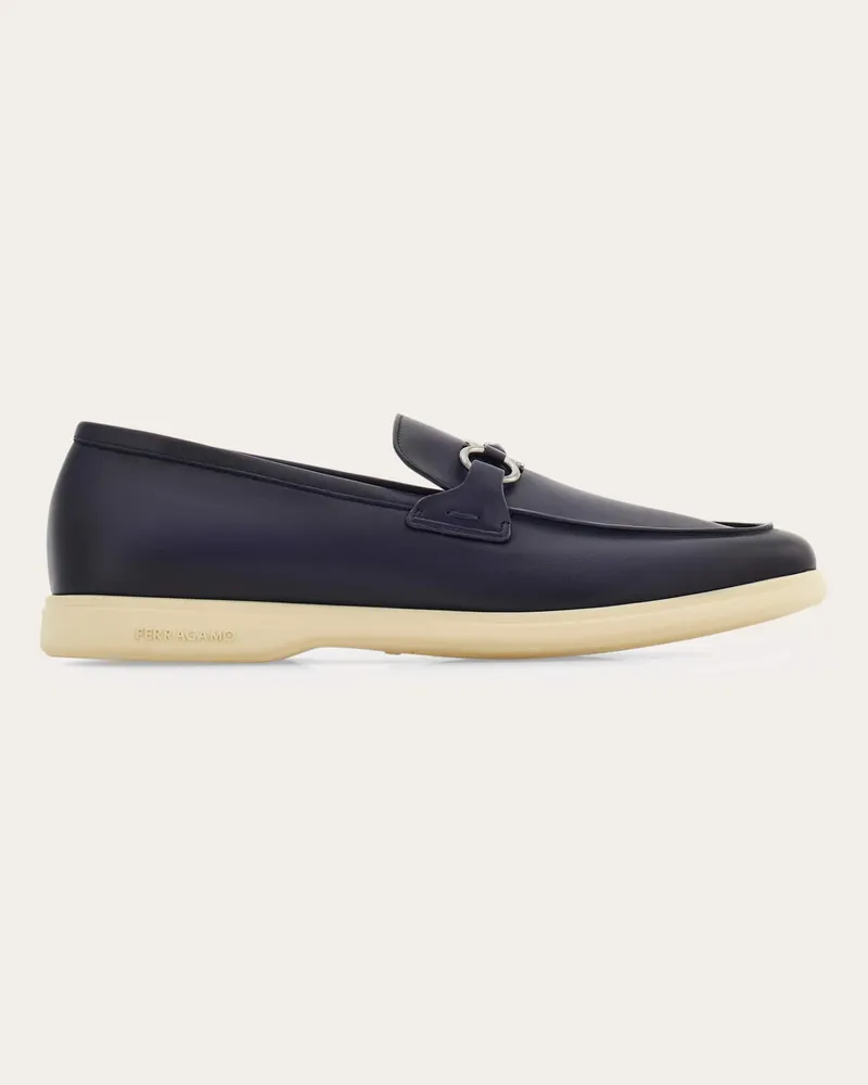 Ferragamo Herren Informeller Loafer mit Gancini-Ornament Blau Größe Blau