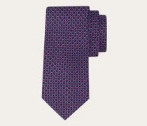 Herren Link print silk tie Blau