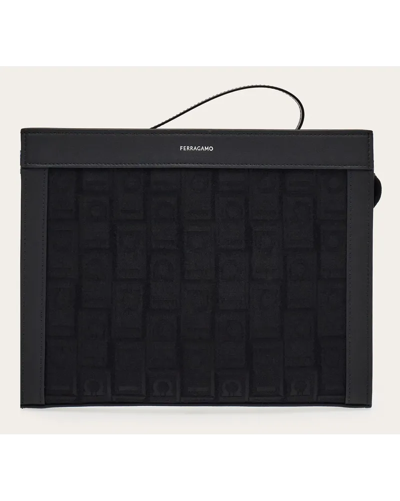 Ferragamo Herren Ferragamo-Monogram Pouch Schwarz Schwarz