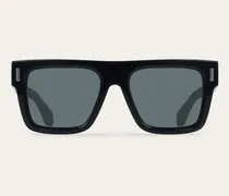 Herren Rechteckige Sonnenbrillen Schwarz