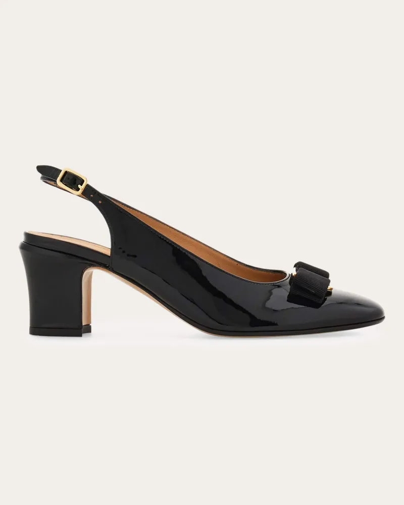 Ferragamo Damen Slingback mit Vara-Schleife Schwarz Größe Schwarz