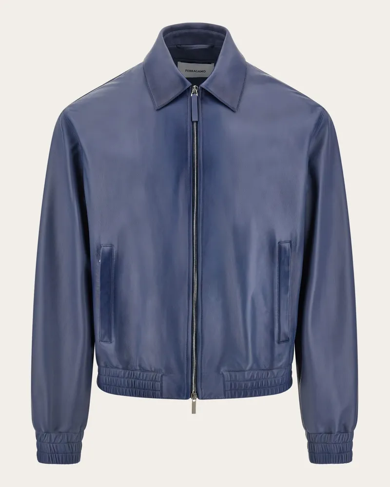 Ferragamo Herren Nappa-Blouson Blau Blau