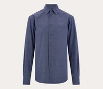 Herren Oberhemd Ferragamo-Monogram Blau
