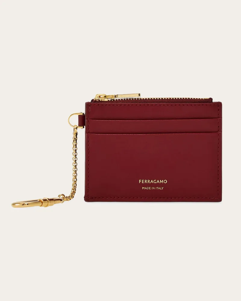 Ferragamo Damen Kartenetui mit Schlüsselanhänger Rot Rot