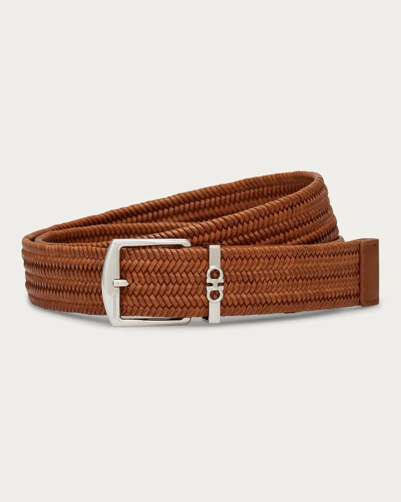 Ferragamo Herren Flechtgürtel Braun Braun