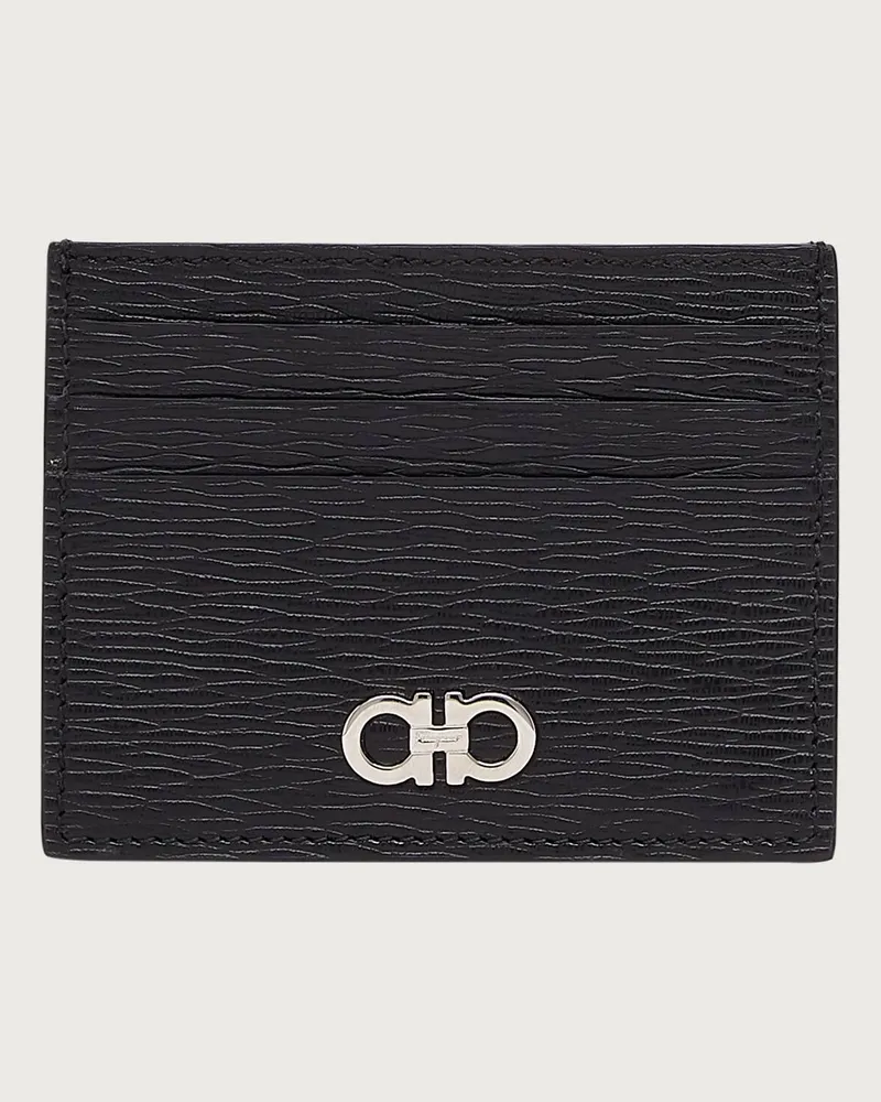 Ferragamo Herren Gancini-Kreditkartenetui Schwarz Schwarz