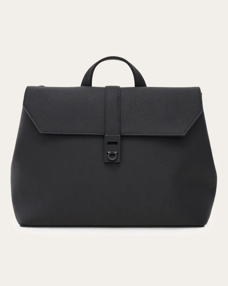 Ferragamo Herren 3‑in‑1‑Tasche mit Hug‑Schnalle Schwarz Schwarz