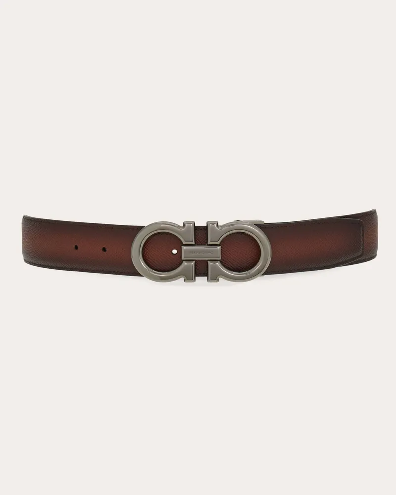Ferragamo Herren Verstellbarer Gancini Wendegürtel Braun Braun