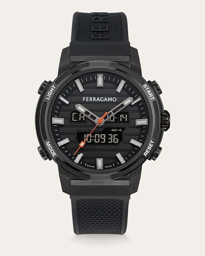 Ferragamo Herren Ferragamo Sport Anadigit Uhr Schwarz Schwarz