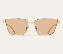 Damen Schmetterlings-Sonnenbrillen Gold