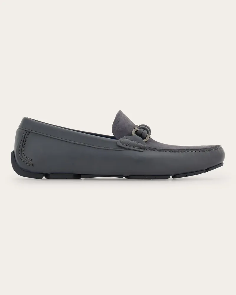 Ferragamo Herren Driver-Mokassin mit Gancini-Trense Grau Größe Grau