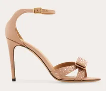 Damen Sandale mit Vara-Schleife und Kristallen Beige Größe 5