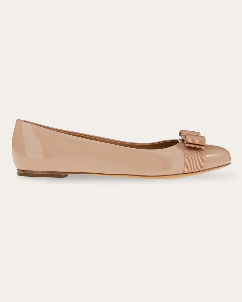 Ferragamo Damen Varina Ballerina Beige Größe Braun