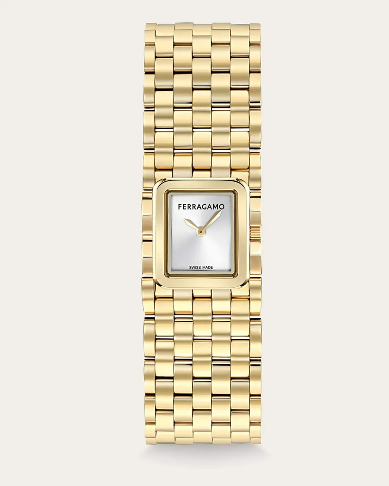Ferragamo Damen Ferragamo Entrelacé Uhr Gold Gold
